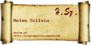 Holes Szilvia névjegykártya